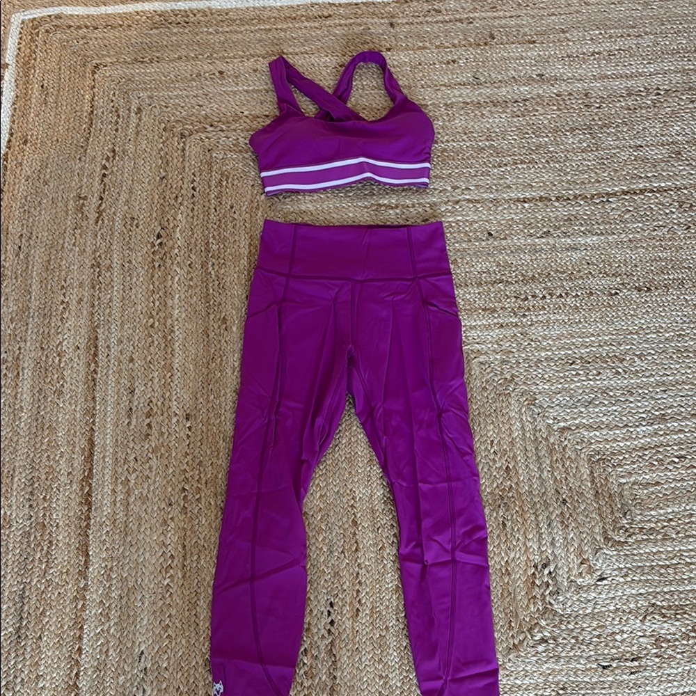 FULL SET Greyson Women's Soleil Sports Bra and Legging (Bougainvillea)
